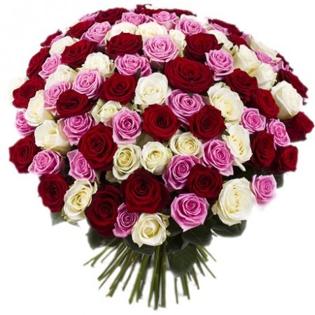 Bouquet 101 multi-colored rose