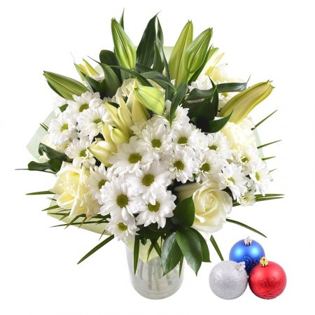 Bouquet White waltz + Christmas balls
